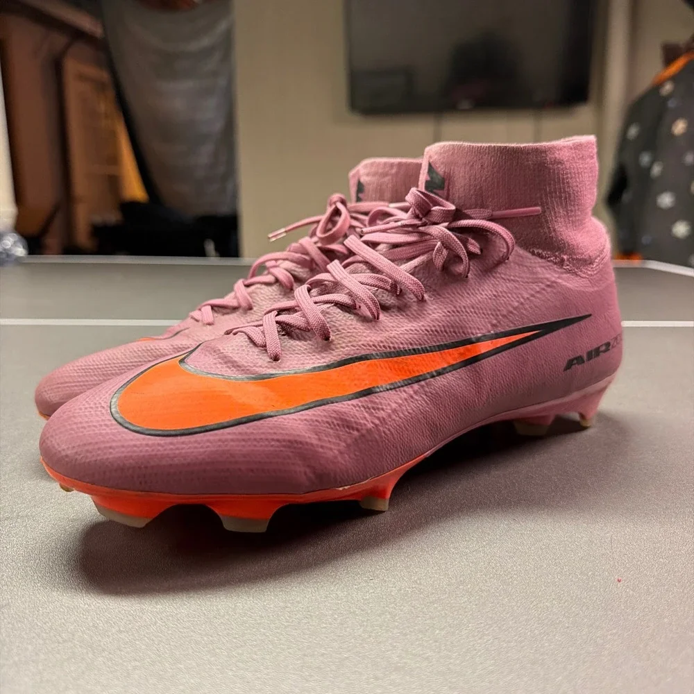 Nike Mercurial Superfly 9 Elite FG Soccer Cleats Pink Orange Flyknit Men's 9.5
